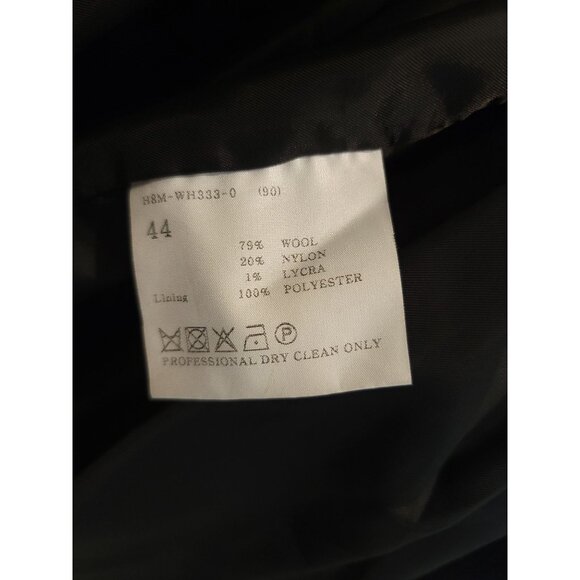 Hanii Y Black Wool Princess Seam Trench Coat Size 44/8 Korea - Picture 6 of 7